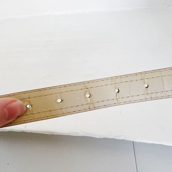 Vintage Tan Suede Leather Belt Gold Buckle Size M Western Country Boho - Picture 6 of 6